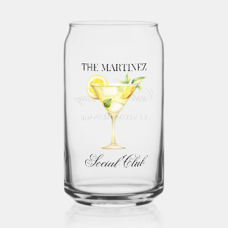 Custom Name Social Club Lemon Cocktail  Can Glass