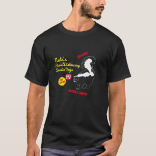 Custom Name Social Distancing Service Dog Skunk T-Shirt