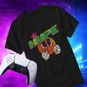 Custom Name Social on Back Hype Streamer Gamer  T-Shirt