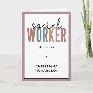 Custom Name Social Worker graduation Card