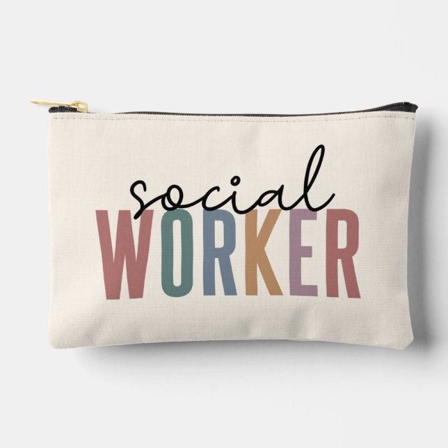 Custom Name Social Worker graduation Gifts Accessory Pouch (Front)