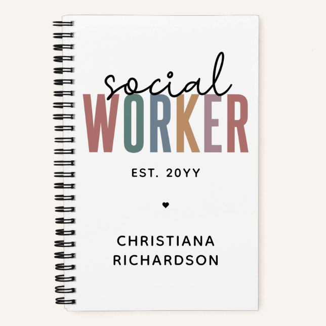 Custom Name Social Worker graduation Gifts Notebook (Front)