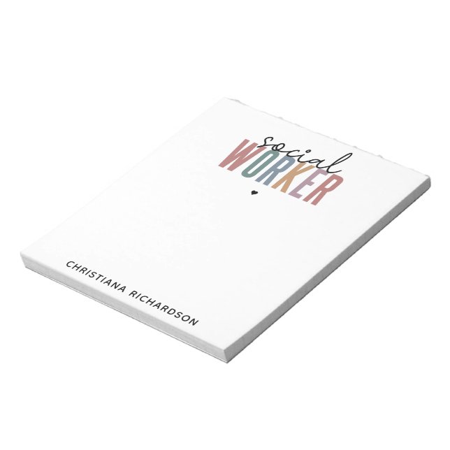 Custom Name Social Worker graduation Gifts Notepad (Rotated)