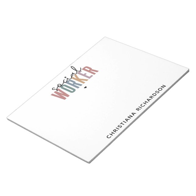 Custom Name Social Worker graduation Gifts Notepad (Angled)