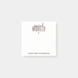 Custom Name Social Worker graduation Gifts Post-it Notes