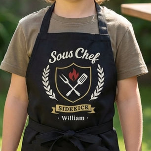 Custom Name Sous Chef Sidekick Child Apron