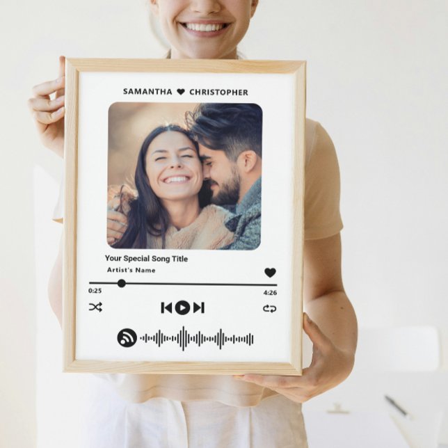 Custom Name Special Song Music Player Style Photo Poster (Creator Uploaded)
