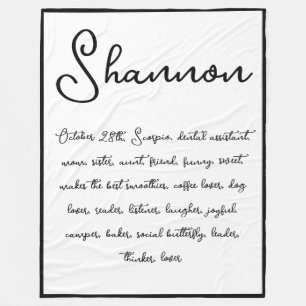 Custom Name & Special Traits Sentimental Keepsake Fleece Blanket