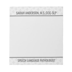 Custom Name Speech language Pathologist SLP  Notep Notepad