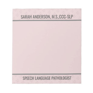 Custom Name Speech language Pathologist SLP  Notep Notepad