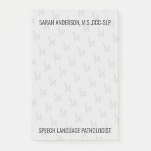 Custom Name Speech language Pathologist SLP Post-it Notes