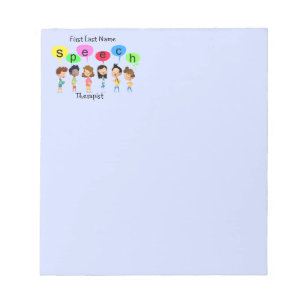 Custom Name Speech Therapist Cute Kids Notepad