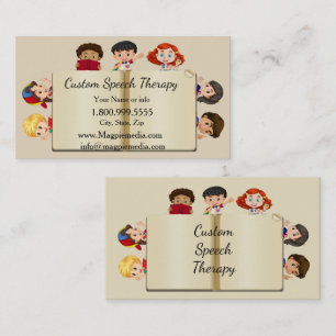 Custom Name Speech Therapy Kids Cartoon Business C Business Card