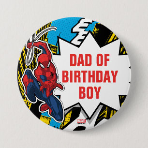 Custom Name Spider-Man Birthday 3 Inch Round Button