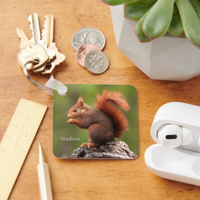 Custom Name Squirrel Keychain (Desk)