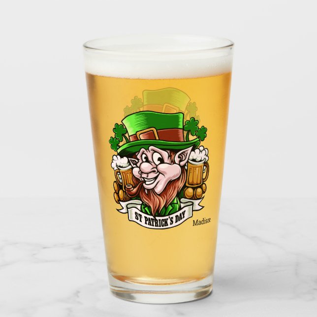 Custom name St. Patrick’s Day pint glass (Back Filled)