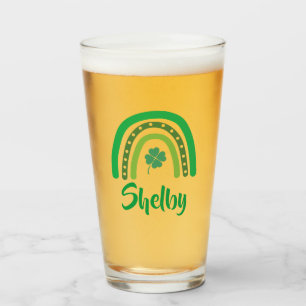 CUSTOM NAME St. Patrick's Day Boho Rainbow Glass