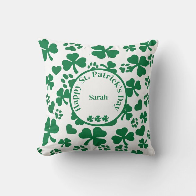  Custom Name St. Patrick's Day Pillow  (Front)