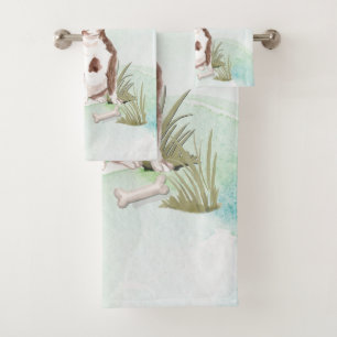 Custom Name Staffordshire Bull Terrier Pet Dog Bath Towel Set