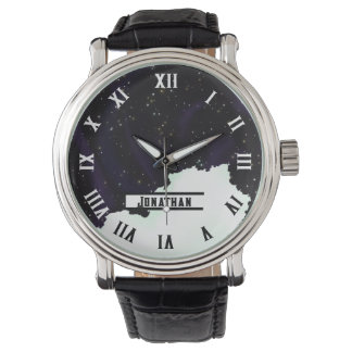 CUSTOM Name Starry Outer Space and cloud  Watch