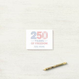 Custom Name Stars and Stripes 250 Years of Freedom Post-it Notes