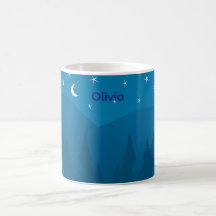 Custom Name, Stars Moon above Mountains Mug