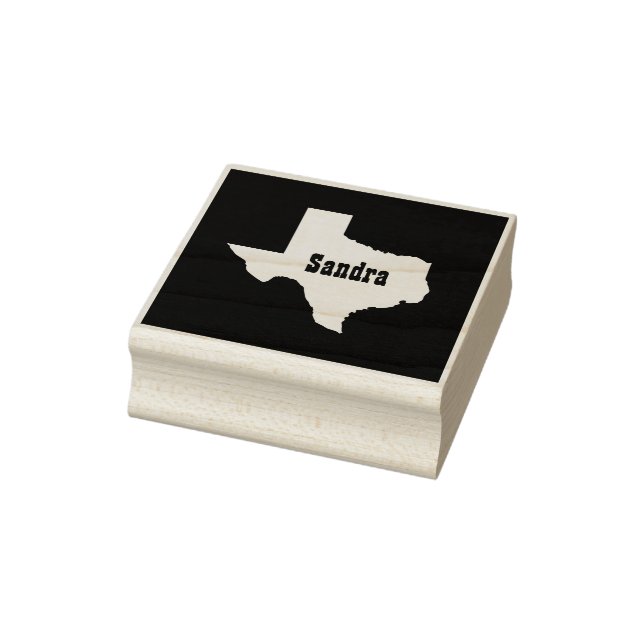 Custom Name State of Texas Cutout Rubber Stamp (Stamp)
