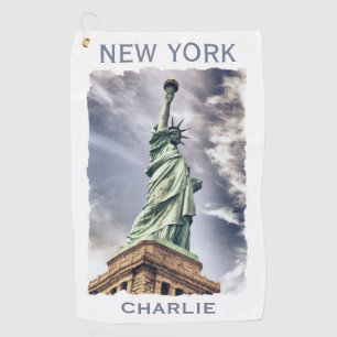 Custom name Statue of Liberty golf towel