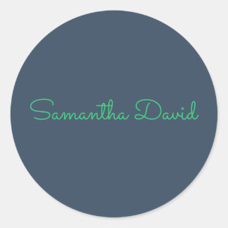 Custom Name Sticker – Mint Green & Dark Grey