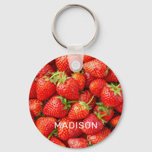 Custom Name Strawberries Keychain