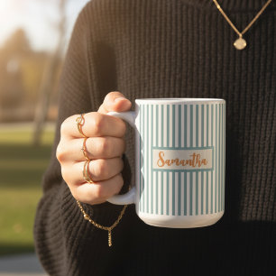 Custom Name Striped Mug Gift for Teens & Women