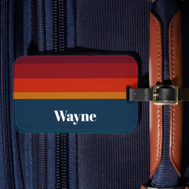 Custom name stripes pattern luggage tag (Front Insitu 4)