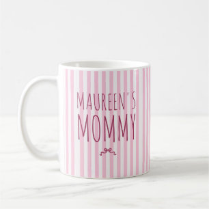 Custom Name Stripes Pattern With Bow Coffee Mug