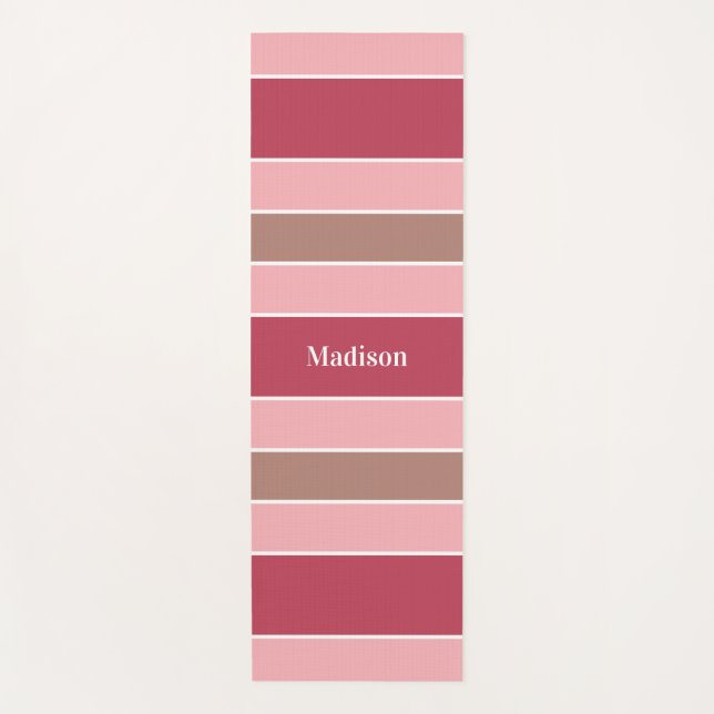 Custom Name Stripes Pattern yoga mat (Front)