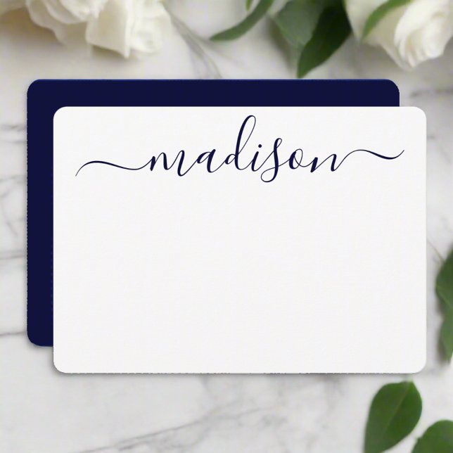 Custom Name Stylish Blue Typography Calligraphy Card (Creator Uploaded)