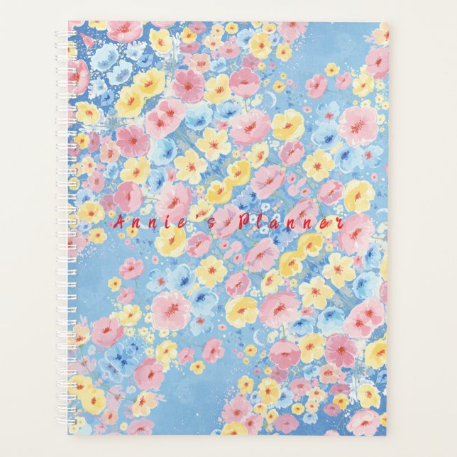 Custom Name Stylist Floral Planner (Front)