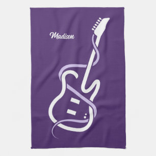 Custom Name Stylized Guitar Kitchen Towel