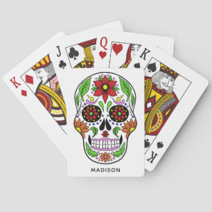 Custom name Sugar Skull playing cards