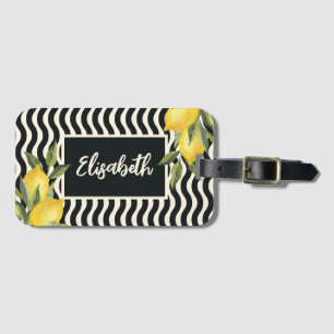 Custom Name Summer Mediterranean Lemon Luggage Tag