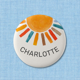 Custom Name Sun  2 Inch Round Button