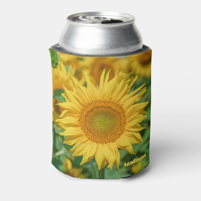 Custom name Sunflower Can Cooler (Can Back)