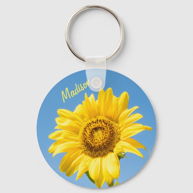 Custom name Sunflower key chains (Front)