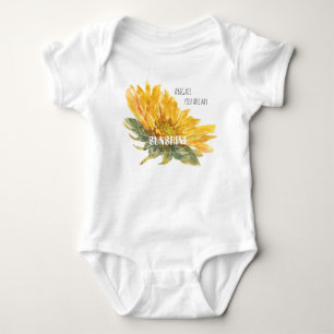 Custom Name Sunflower You are My Sunshine Baby Bodysuit
