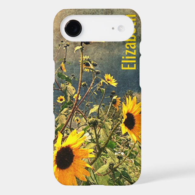 Custom Name Sunflowers Vintage Texture (Back)