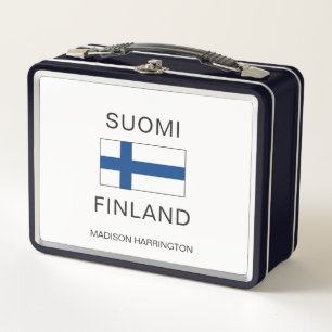 Custom Name Suomi Finland Metal Lunch Box