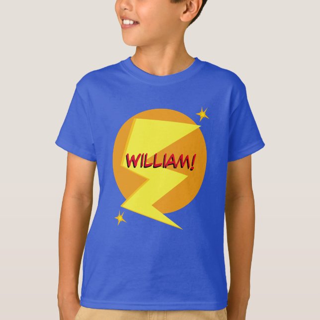 Custom Name Superhero Boy's T-Shirt (Front)