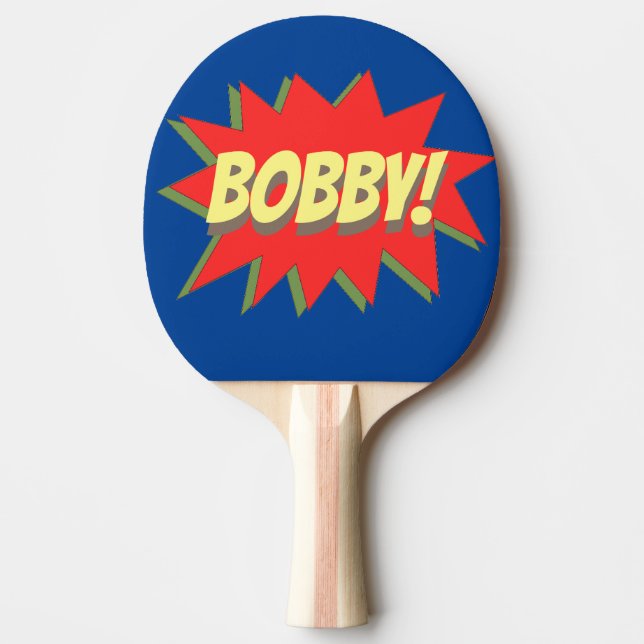 Custom Name Superhero Ping Pong Paddle (Front)