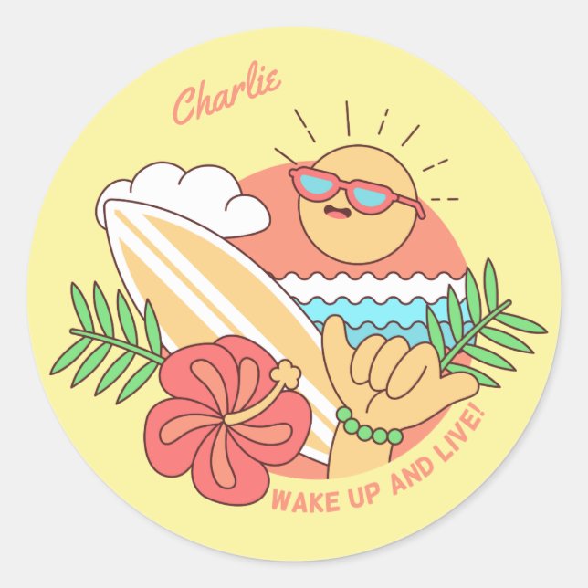 Custom Name Surfer stickers (Front)