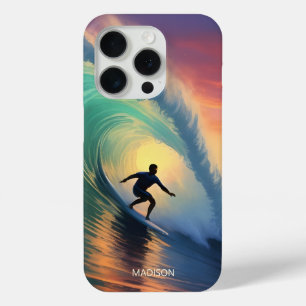 Custom Name Surfing iPhone 15 Pro Case