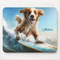 Custom Name Surfing Dog
